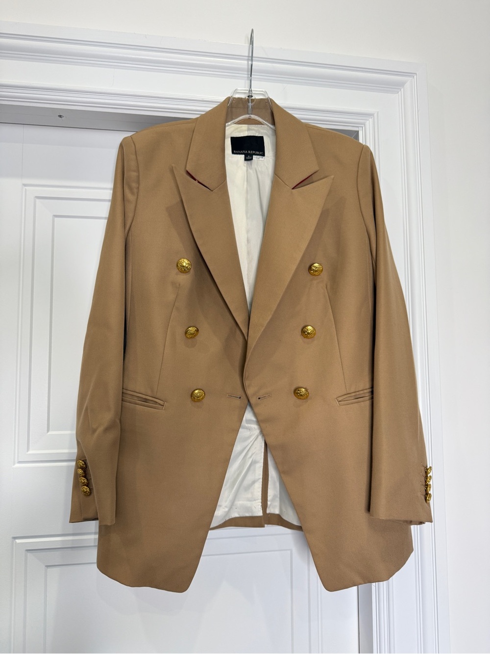 BANANA REPUBLIC CAPTAINS BLAZER CAMEL GOLD BUTTONS 6